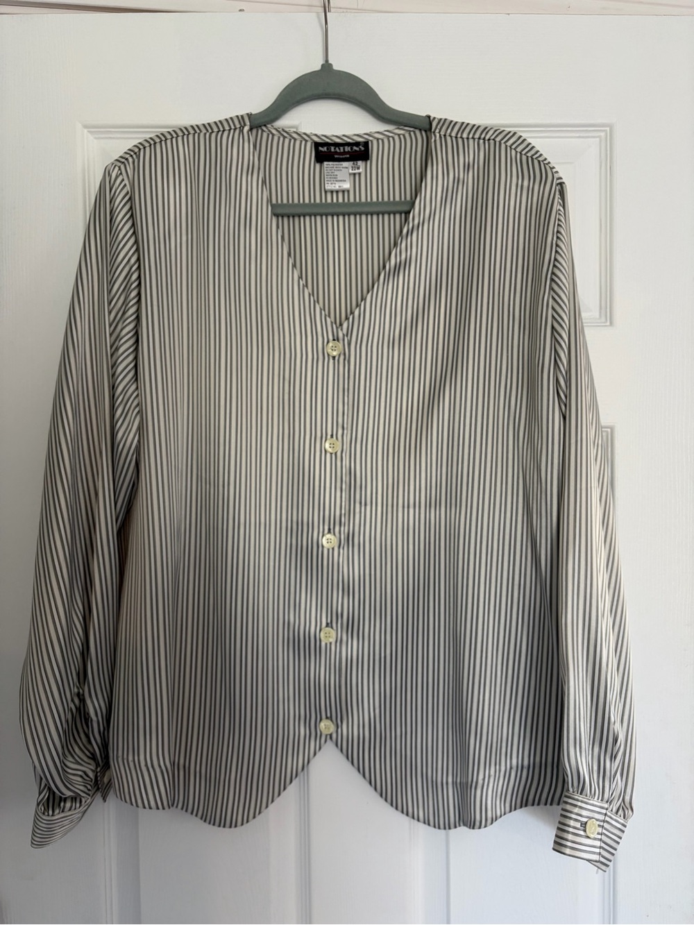 Notations Vintage Plus Size Button Down Blouse